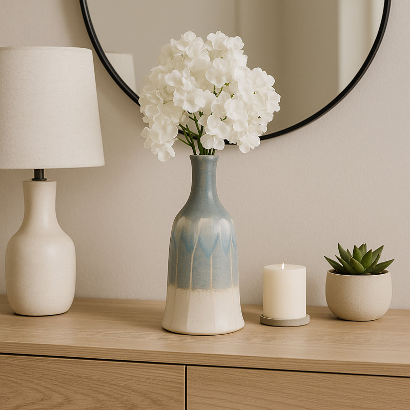 Vase de table décoratif en céramique pour la décoration intérieure, H 12 po x l 6 po x P 6 po