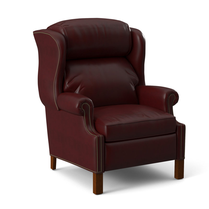 Chippendale Recliner, #9 Natural, Anilina Hunter Genuine Leather, Plantation