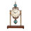 Horloge de cheminée de cheminée rétro - horloge de bureau rétro silencieuse pour le salon, base en noyer avec pendule antique à tablette en métal, décoration intérieure