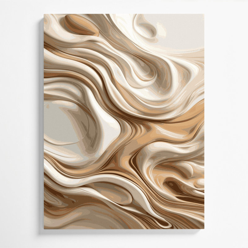 Abstrait art fluide sur toile brune 62, H 20 po x l 16 po