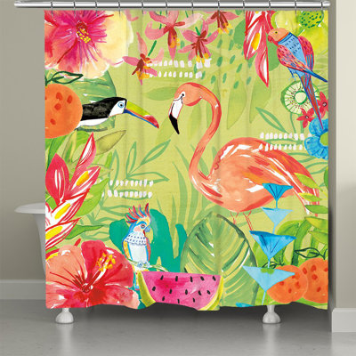 Rideau de douche simple floral Fleshman