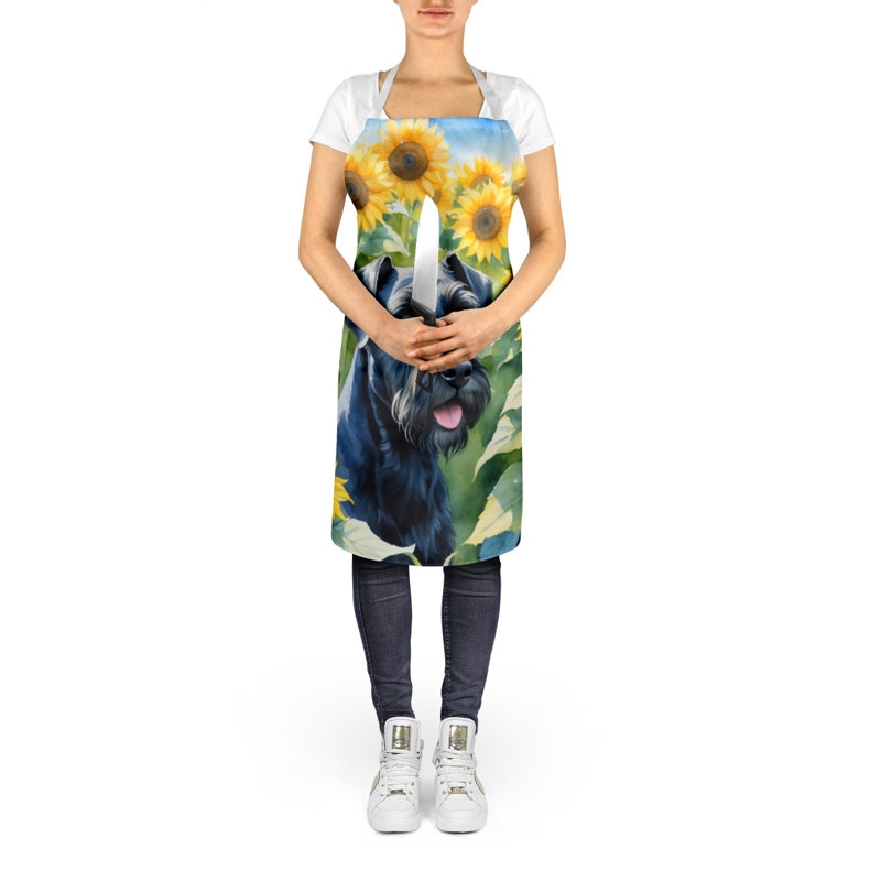 Schnauzer géant avec tablier tournesols