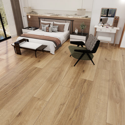9.84 In. X 72.8 In. 12Mm Waterproof Hybrid Rigid Core Flooring With IXPE Pad AC5 Wear Layer