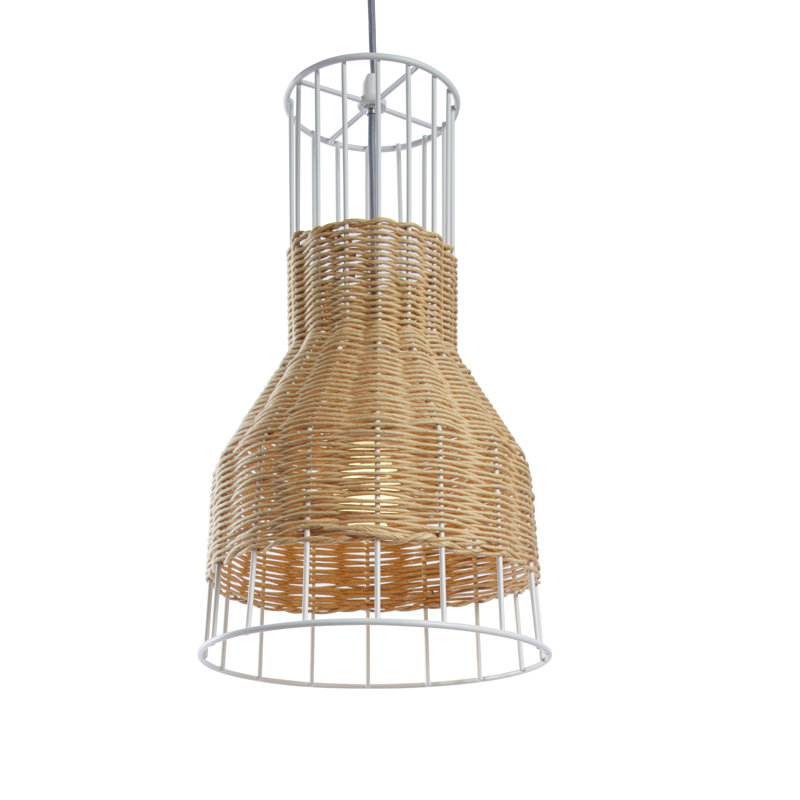 Laika 1 - Light Unique/Statement Pendant, Natural, 20" H x 12" W x 12" D, White