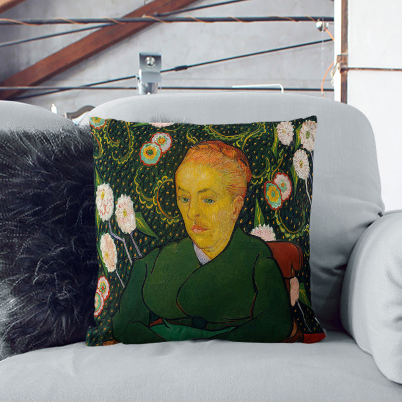 Seated Woman Scatter Cushion with Filling, 55cm H x 55cm W x 20cm D, White
