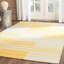 Tapis doré / ivoire en laine / coton tissé à la main à plat à rayures Kilim Lobato-45313527