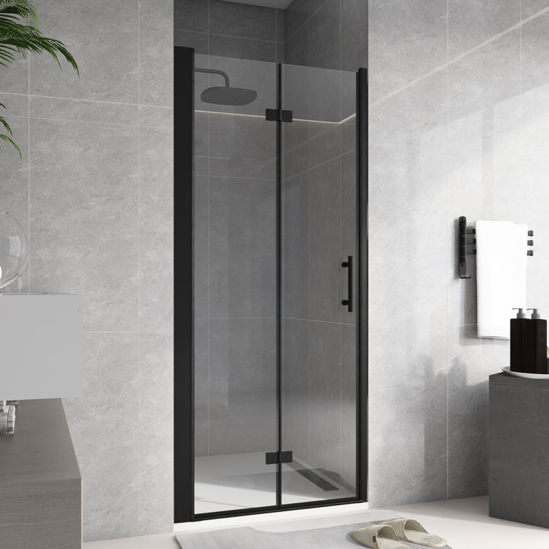 34 "W X 72"H Bifold Shower Door In Matte Black