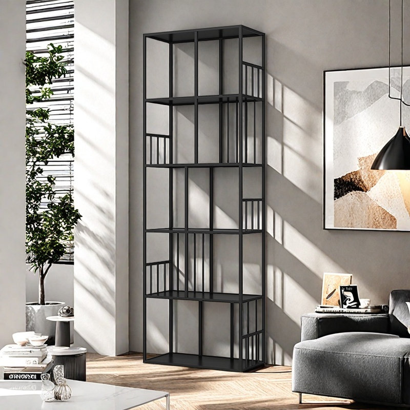 A popular and aesthetically pleasinG bookcase, 70.8"H x 31.4"W x 11.8"D, Black