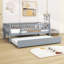 Lit de jour en bois Havund avec lit gigogne simple et garde-corps de clôture-50133396-50133393