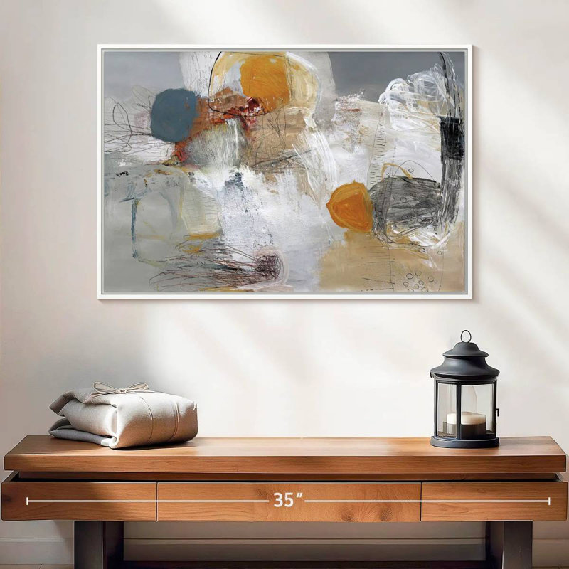 Décollage, Cadre flottant blanc, 25 po x 17 po