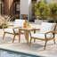 Ensemble de conversation d'extérieur en bois d'acacia pour 2 personnes avec coussins Chanon (ensemble de 3 pièces)-653170628