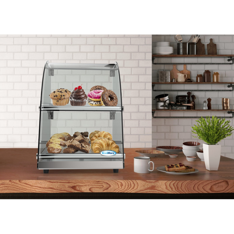 23.6" Stainless Steel Countertop Bakery Display Case with Tempered Glass