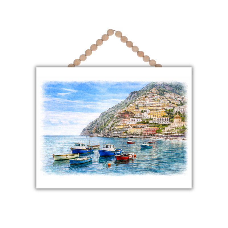 Portemanteau de porte en aluminium Harbour Scene