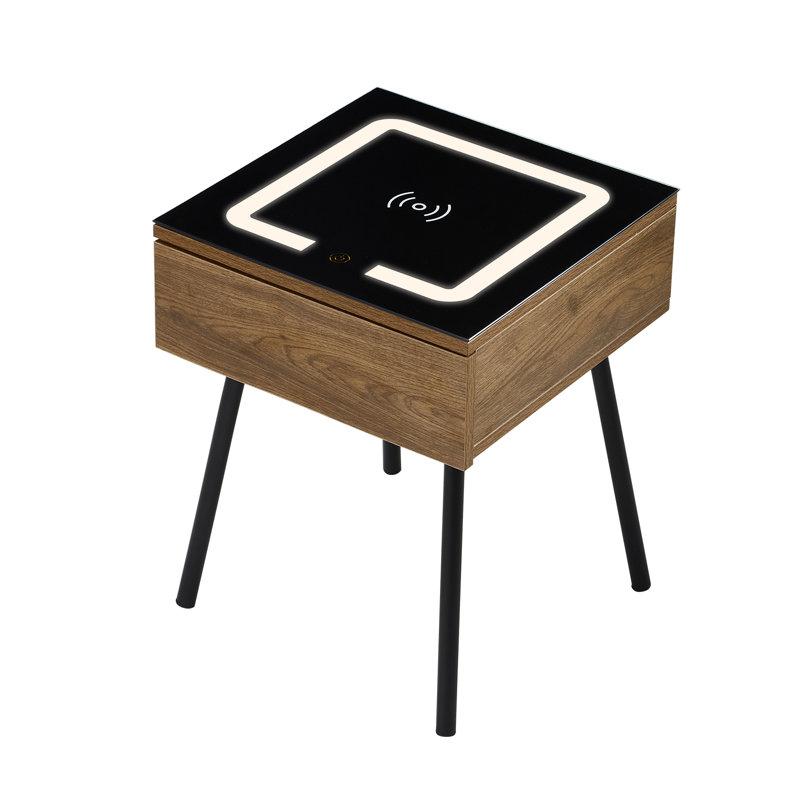 Halya Glass Top End Table