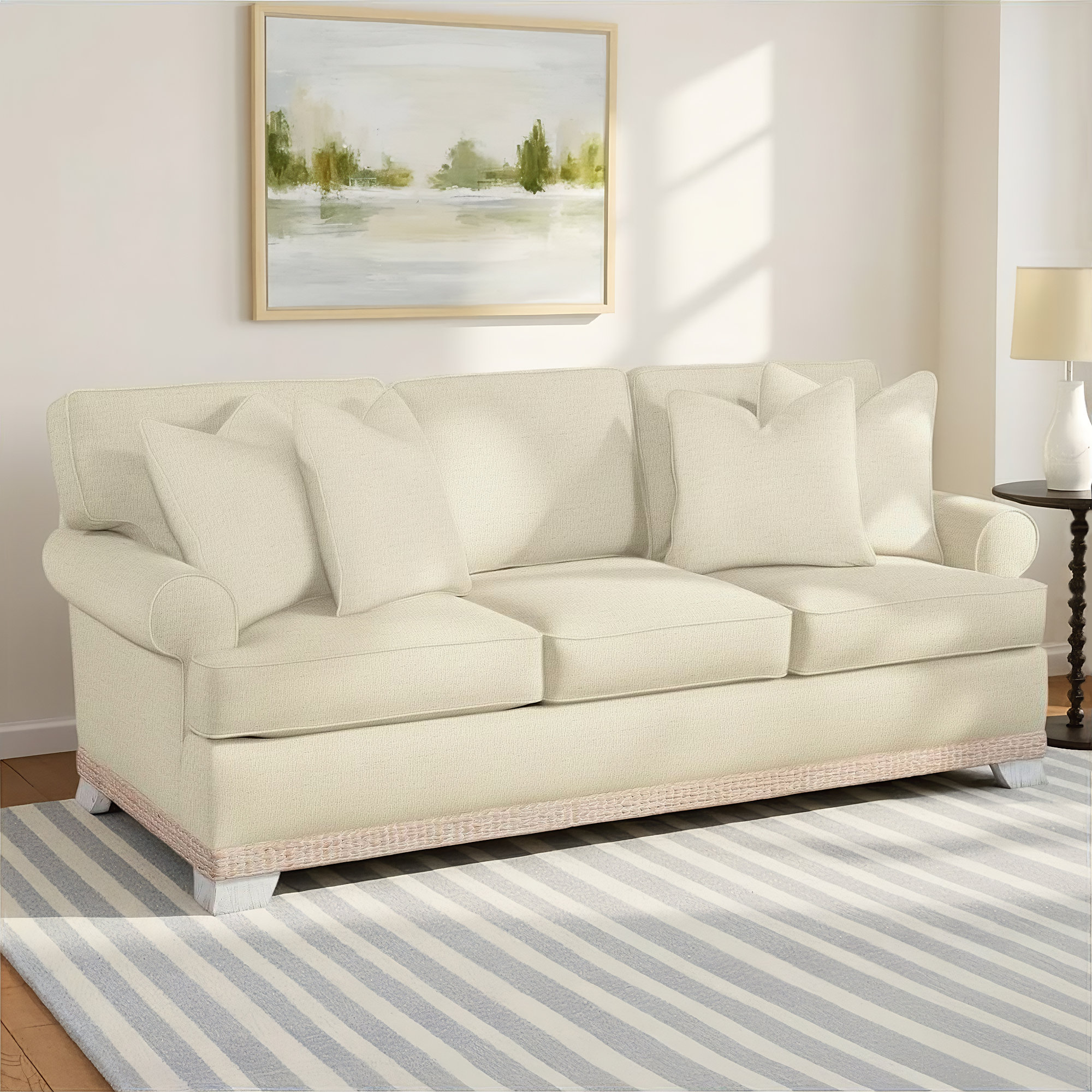 Fairwind 90'' Upholstered Sofa, Ivory Crypton Performance; 0886-91