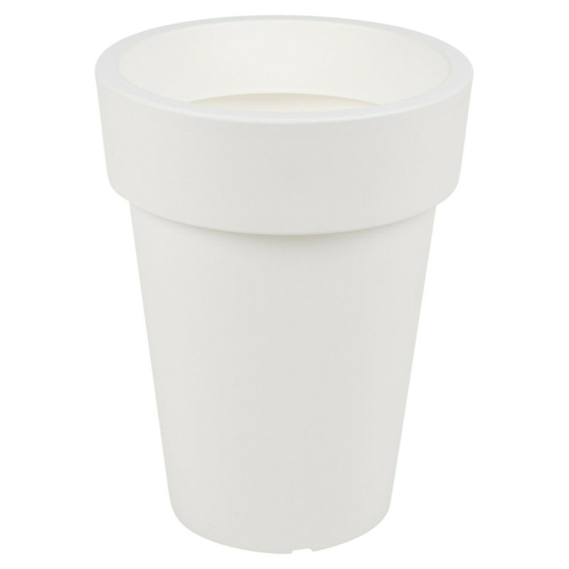 Elvezia Pot Planter, White, 31.9cm H x 24.5cm W x 24.5cm D
