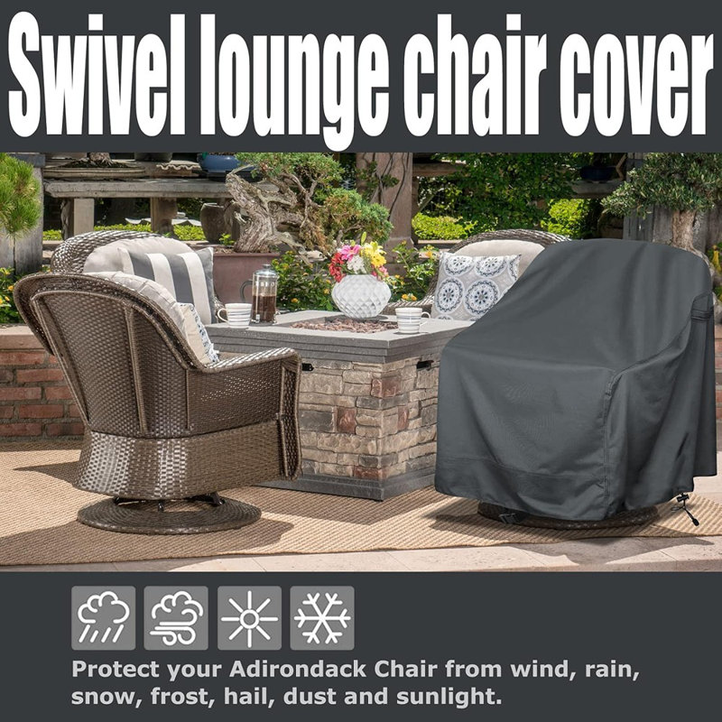 Outdoor Swivel Lounge Chair Cover 4 Pack,Waterproof Heavy Duty Outdoor Patio Furniture Covers (39" W X 37" D X 38" H), Grey