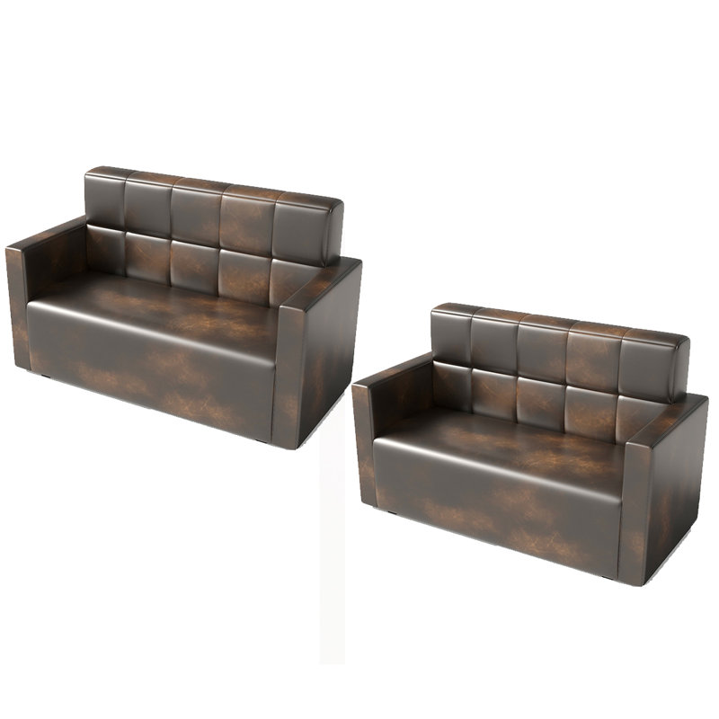 Ensemble de 2 bancs rembourrés en similicuir, H 31,5 po x l 70,87 po x P 25,59 po
