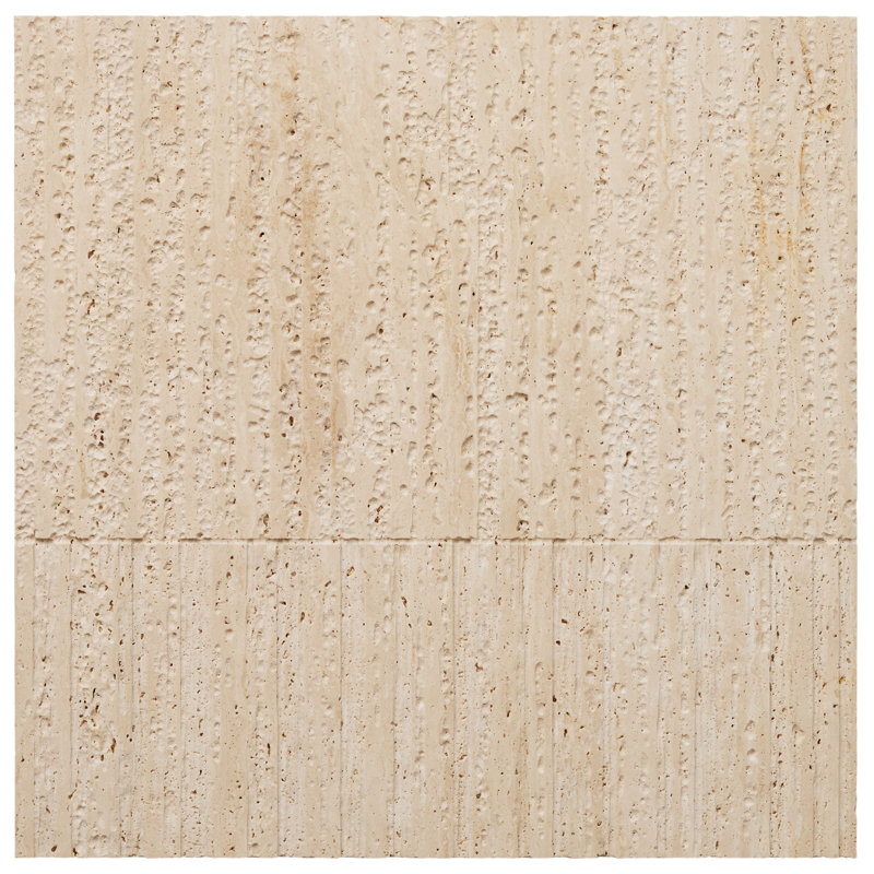 Stretto 16x16 Textured Honed Marble Wall Tile, Cream