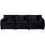 Divan en forme de U de salon, siège profond modulaire surdimensionné avec 2 repose-pieds, 3 nuages confortables en chenille noire, canapé modulaire en chenille avec matériau principal, sièges, repose-pieds mobile luxueux