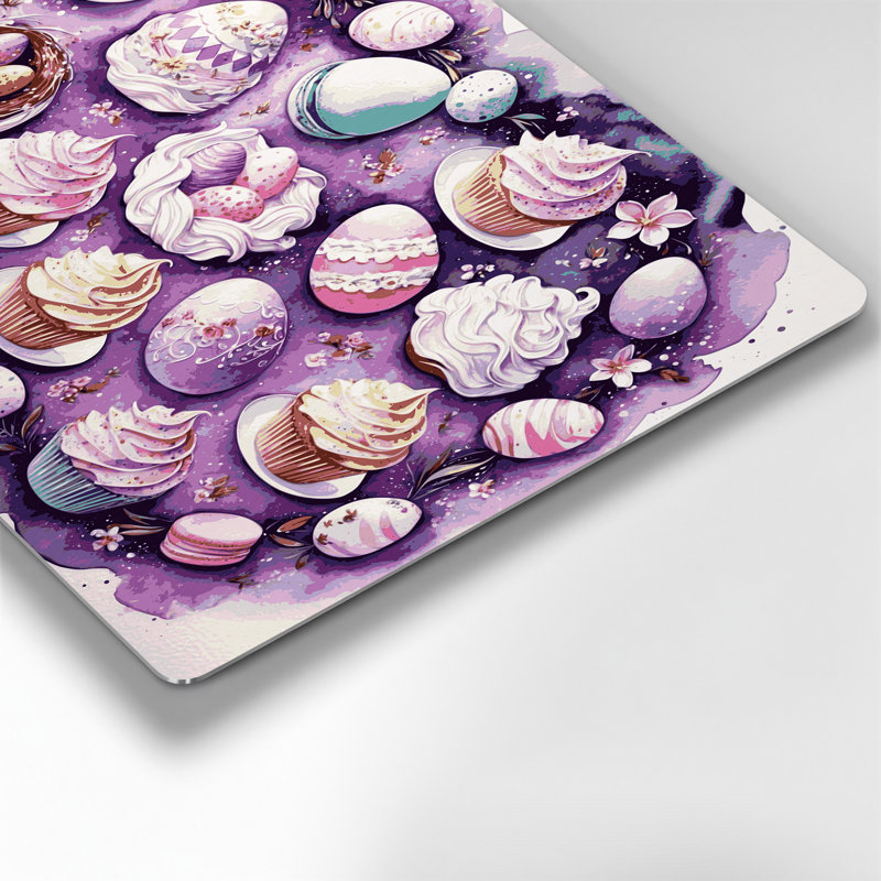 Desserts, œufs de Pâques en métal beige, H 11 po x l 14 po