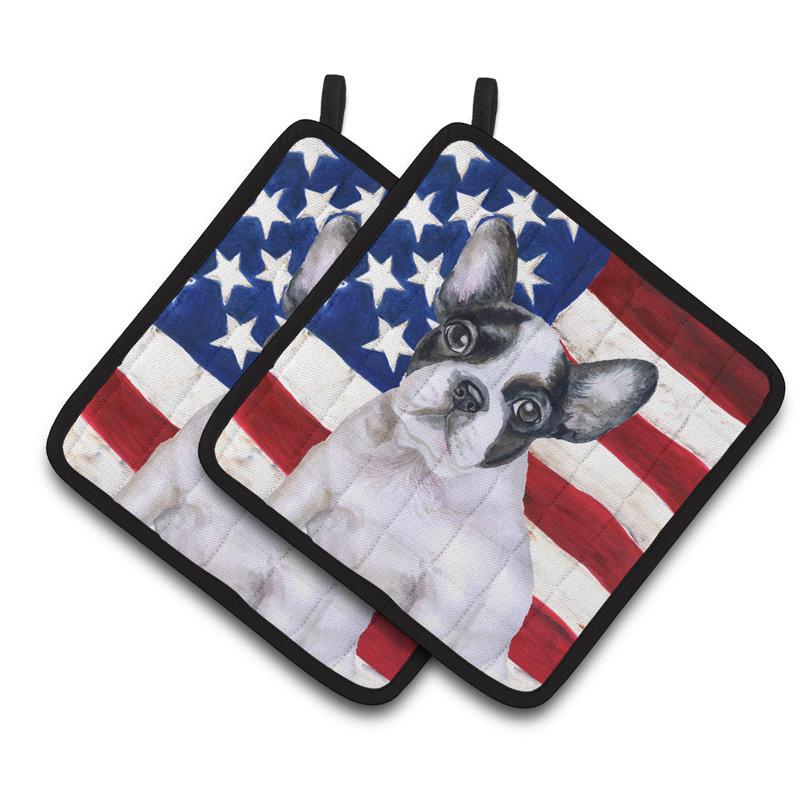 Cuisinier poignée patriotique french bouledogue caroline