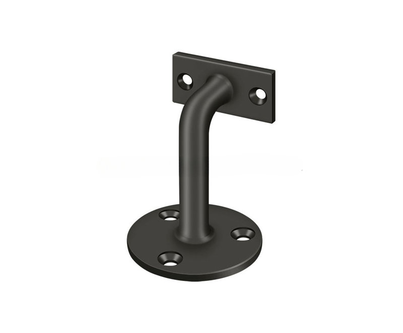 Deltana HRC253U19 Handrail Brackets, 3" Projection in Paint Black, Polished Chrome