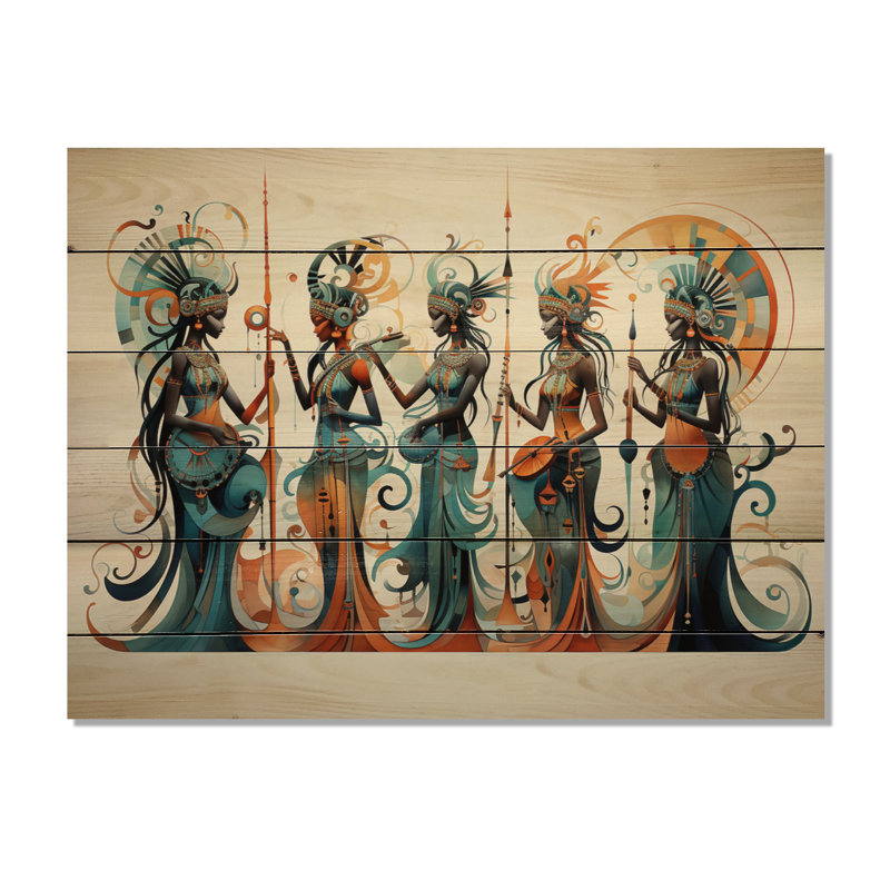 Native Art Kokopellis Melody I sur bois, H 10 po x l 20 po x P 0,78 po