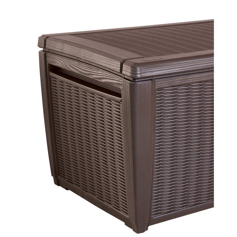 Sumatra Brown Resin Wicker Outdoor Storage Deck Box
