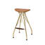 Élégant ensemble de tabourets de bar en cuir synthétique avec finition dorée Dragea Whiskey, parfait pour les bars contemporains