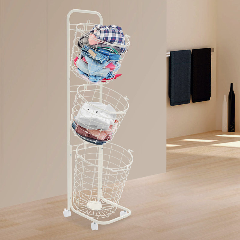 3-Tier Laundry Hamper With 3 Removable Basket