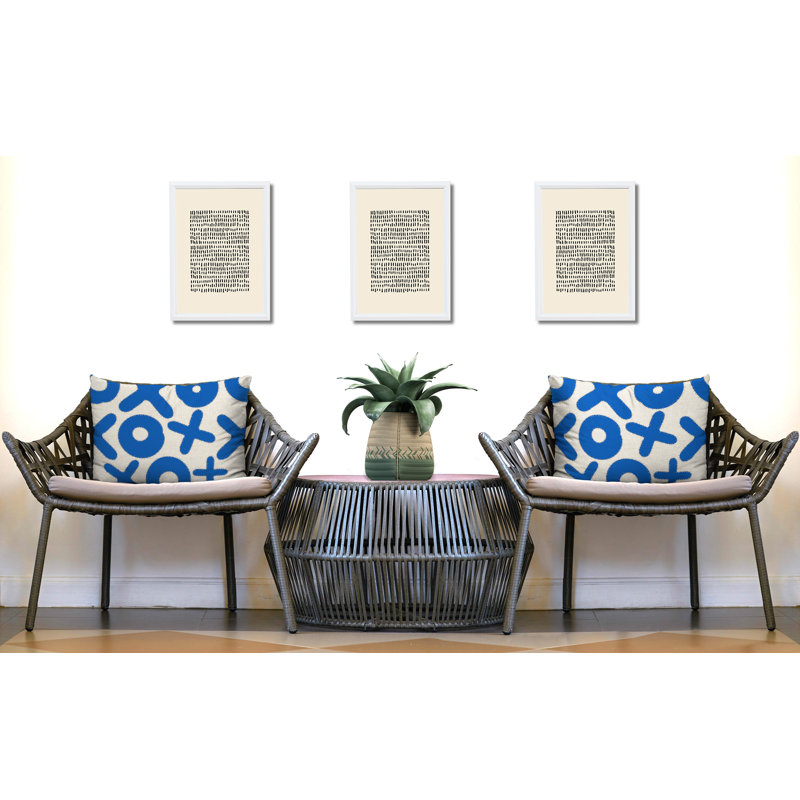 Oreiller intérieur / extérieur 2 ensembles Ohi, Bleu, 20 po x 14 po