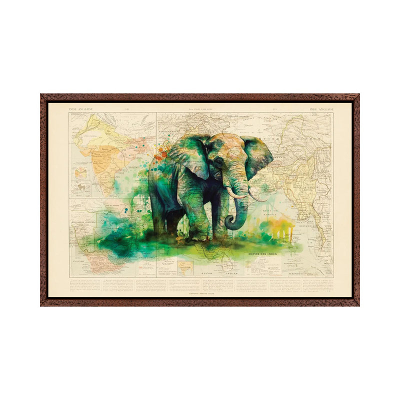 Elephant by TOMADEE - Gallery-Wrapped Canvas Giclée on Canvas, Classic Wood Floater Framed, 66.04 cm H x 45.72 cm W