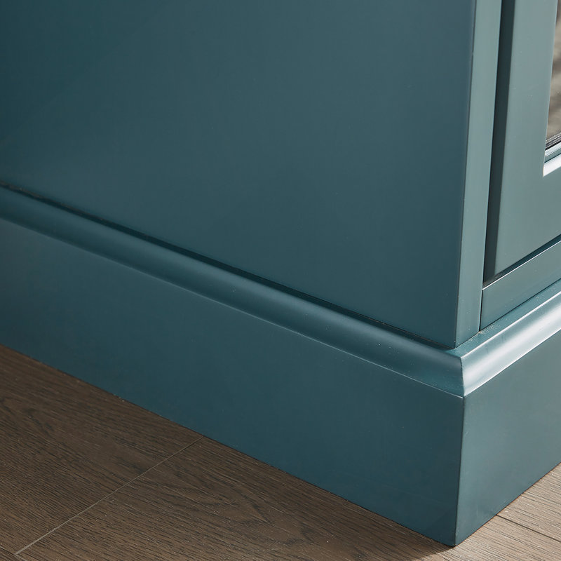 Buffet Table Sideboard with 4 Doors, Teal Blue