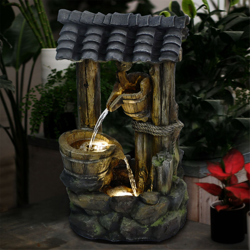 Fontaine en fibre de verre avec lumière