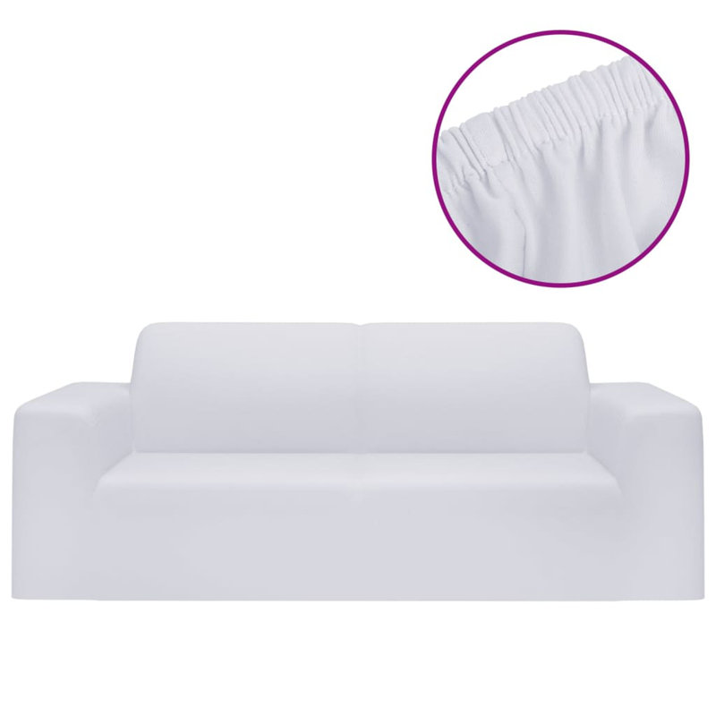 Box Cushion Loveseat Slipcover, White
