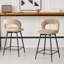 Swivel Upholstered Bar Stool with Iron Frame-1544208728