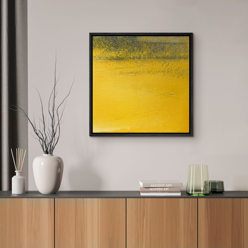 «Faded Yellow Textured Effect», impression sur toile, Noir, H 24 po x l 24 po x P 1,5 po