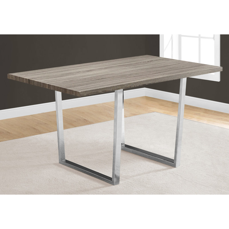 Table de salle à manger Taupe 60 po: moderne avec pieds en métal Table contemporaine 60 po: pour la cuisine et l'utilisation