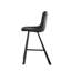 Tabouret de bar moderne en similicuir noir avec dossier et repose-pieds ergonomiques - Structure robuste en métal à hauteur de comptoir pour îlot de cuisine, pub et restaurant