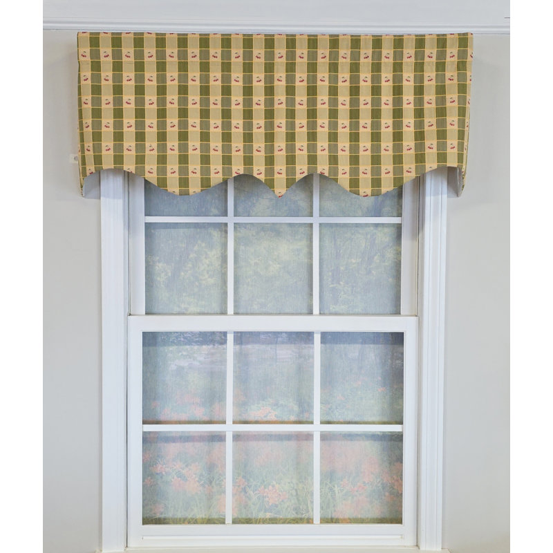 Cherry Squares Regal Valance, Vert
