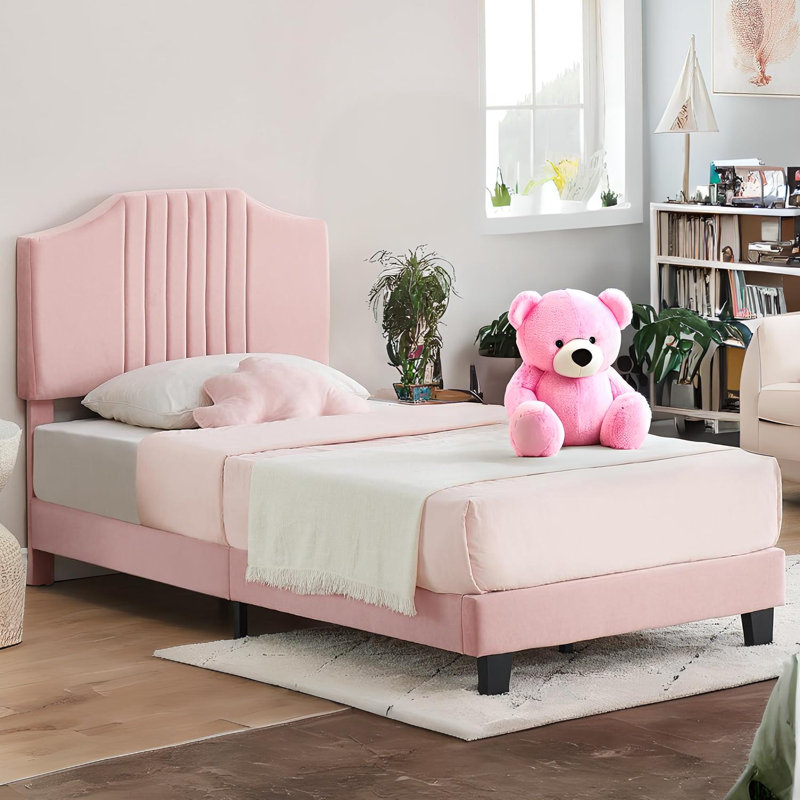 Olurotimi Upholstered Platform Bed, Pink