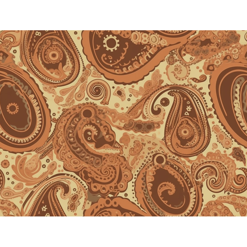 Machine Printed Duvet Cover, Twin Duvet Cover, Brown/Beige Paisley