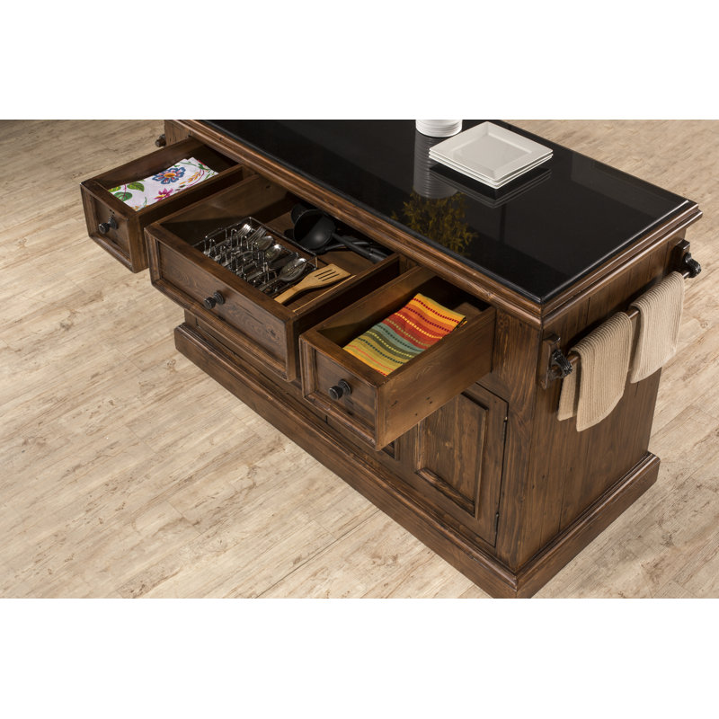 Harpenden Kitchen Island, Light Brown/Black