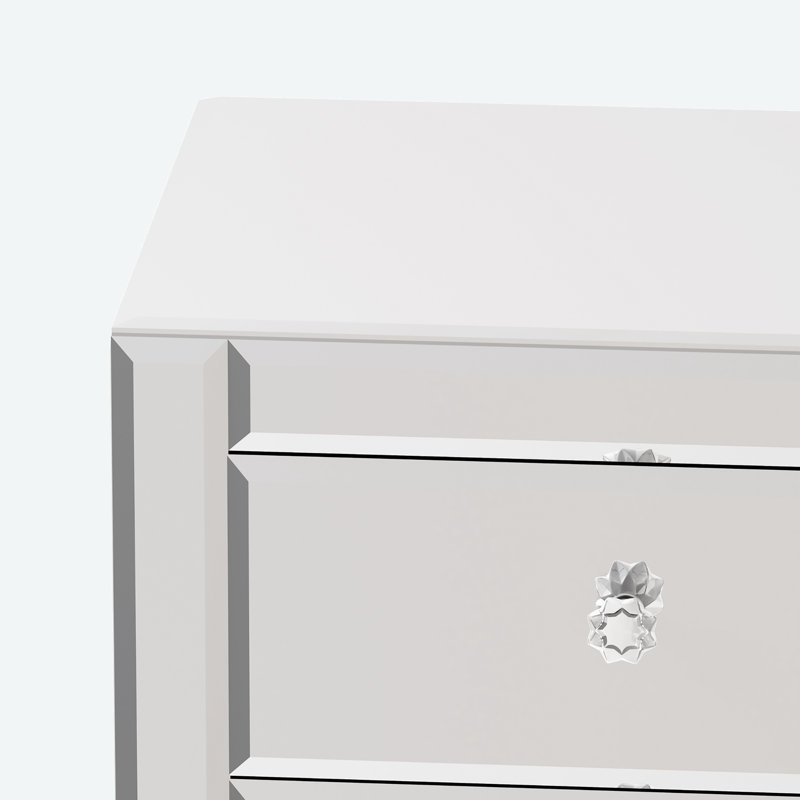 Table de chevet en bois, commode d'appoint en miroir, table de bout avec tiroirs