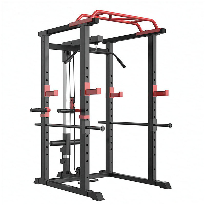 Cage de puissance multifonctionnelle, support ajustable à la maison avec capacité de charge de 1000 lb, Rouge