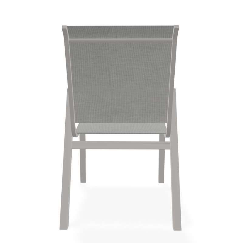 Bazza Outdoor Dining Chair, Warm Gray, Alloy Sunbrella®
