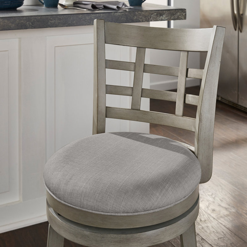 Tabouret pivotant Aria, Gris antique, Lin gris, Tabouret de bar (siège d'une hauteur de 29,96 po)