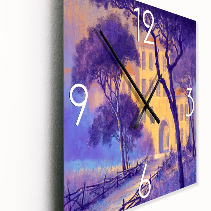 Paysage de rue sur un sentier et des arbres dans une ville - Horloge murale traditionnelle, Petit