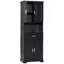 Grande armoire de salle de bain avec quatre portes, grand espace de rangement ouvert, armoire de rangement supérieure
